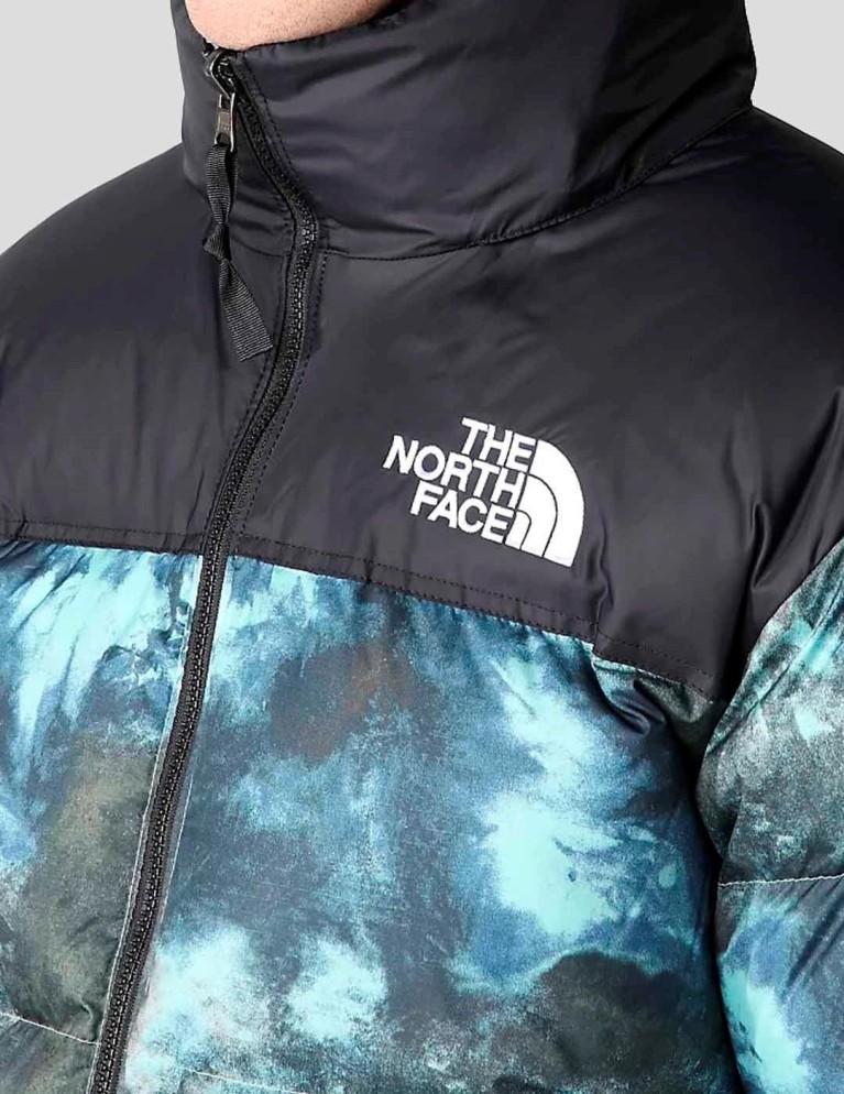 Caçadora THE NORTH FACE 1996 retro nuptse printed jacket wasabi ice dye print